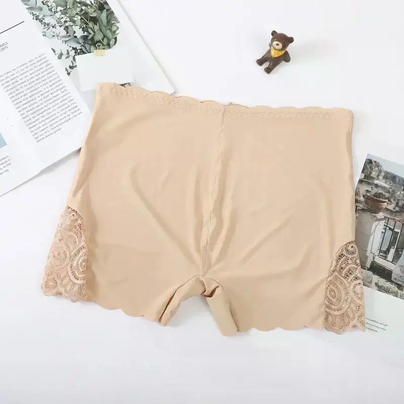 Sexy Lace Edge Soft Seamless Safety Short Pants Summer Under Skirt Shorts Modal Ice Silk Breathable Short Tights Women Underwear