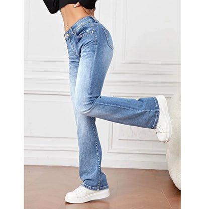 Women Stretch Denim Jeans Ladies Slim Straight Pants Casual Pantalones de mujer pantalon femme