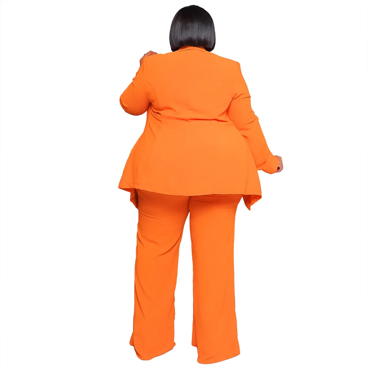Fashionable Temperament Professional Woman Pants Suit Plus Size Blazer Casual Long-sleeved Trousers Lace-up Two-piece Suit