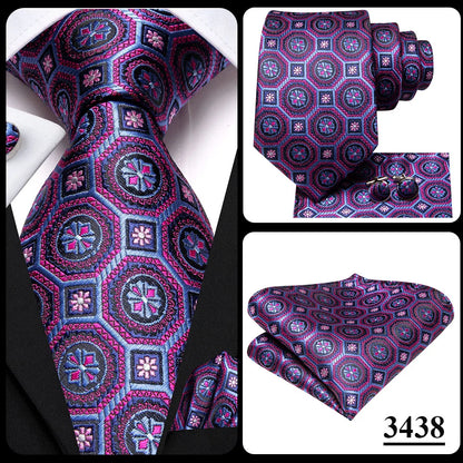 Hi-Tie Light Purple Solid Silk Wedding Tie For Men Quality Hanky Cufflink Gift Necktie Set Fashion Novelty Designer Dropshipping