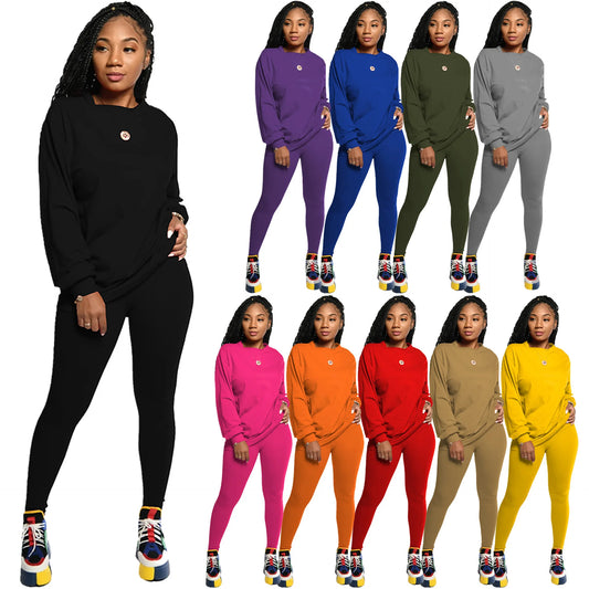 two piece set women 2 piece set stacked leggings clothes for women outfits stacked pants tracksuit female fall clothes 2024