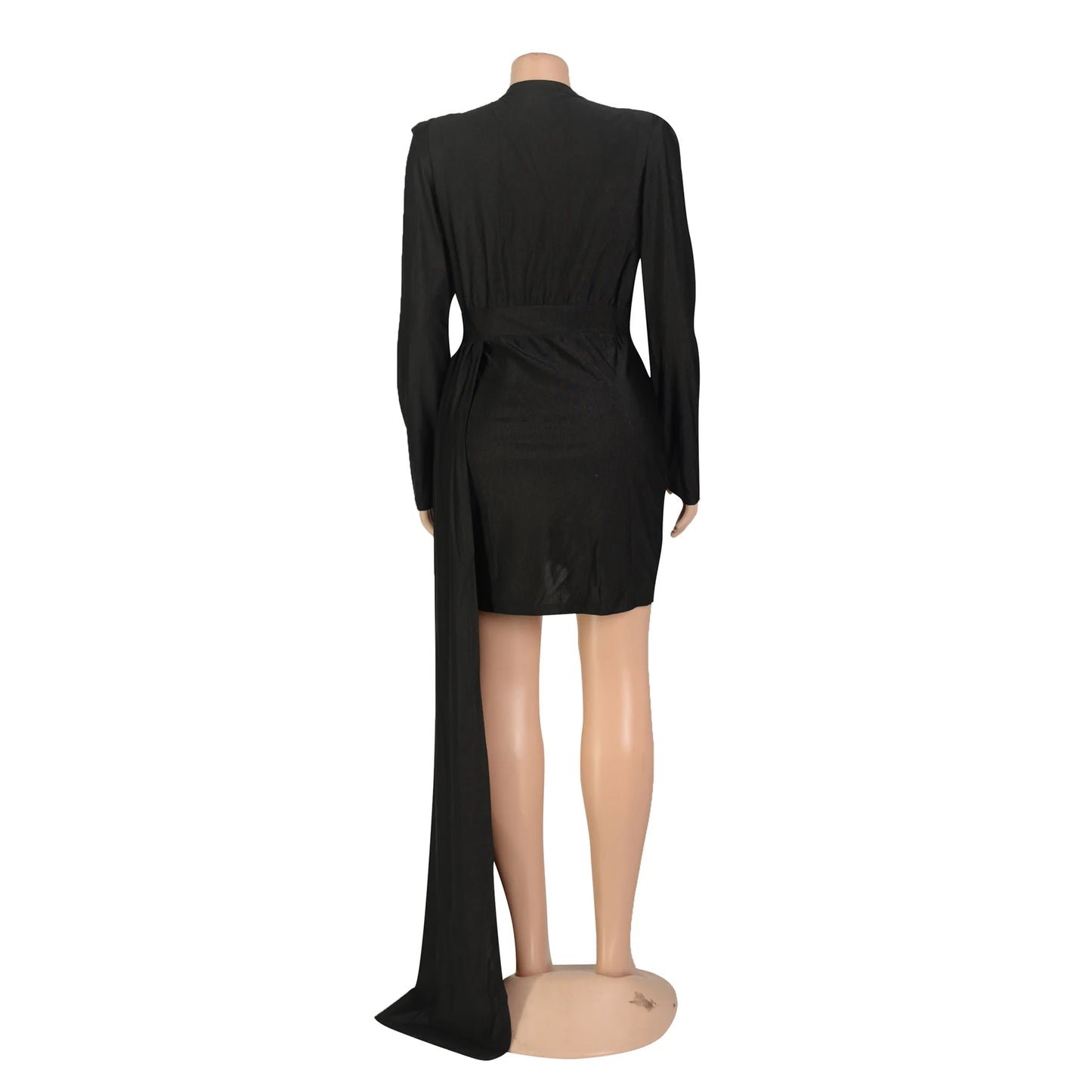 Elegant Deep V Neck Long Sleeve Sequins Prom Dress Women Elegant Wedding Party Mini Fashion Evening Dresses