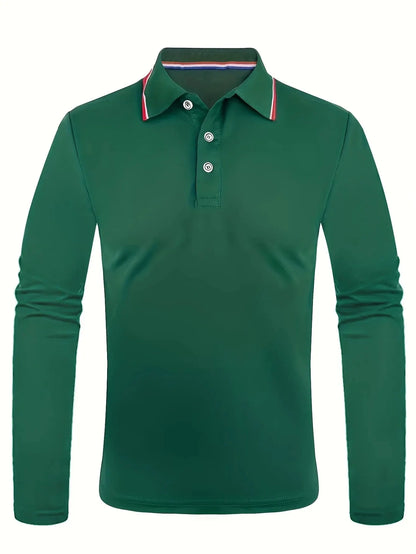Men's Spring and Autumn Casual Breathable Comfortable Polo Shirt Hot Selling Fashion Men's Business Long Sleeve T-Shirt