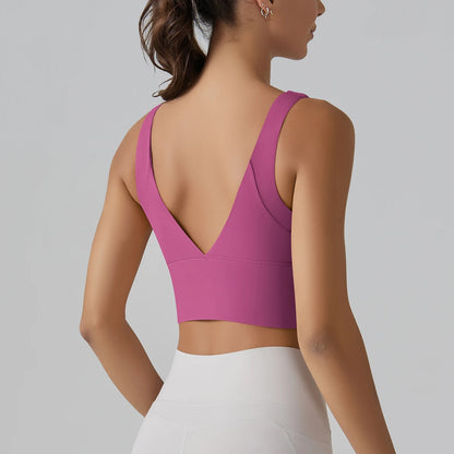 Yoga Bra Underwear Women Summer Shockproof Bra Beautiful Back Sports Running External Wear Training Fitness Yoga Tank Top Bra