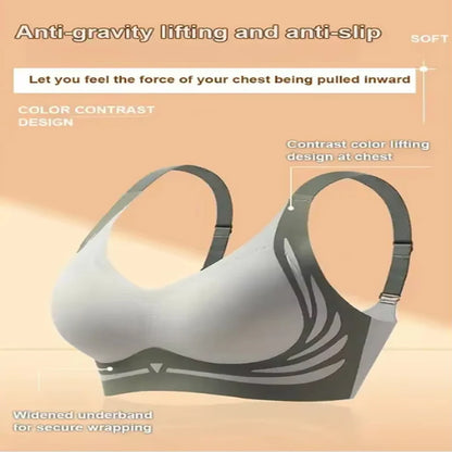 Super Gather Wireless Push-up Bra Women Gathered Up Soft Support Adjustable Underwear Anti-sagging Seamless Lift-up Bra