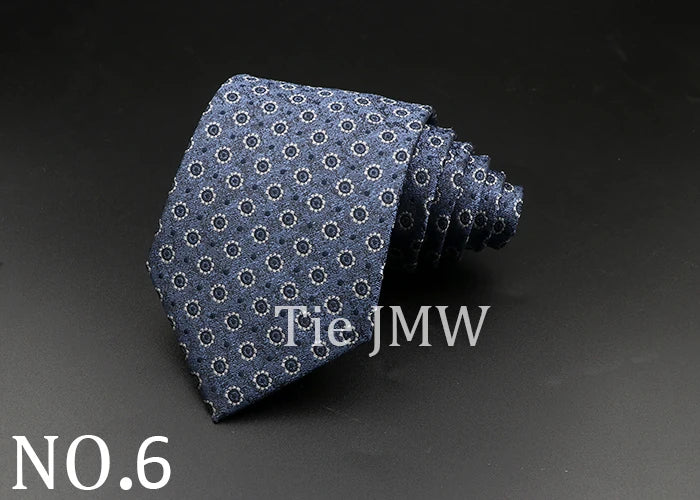 8 cm Tie Gravatas Newest Design Woven 8 cm Silk Necktie Wedding Business Suit Accessories Blue Man Dot Fit Group Party Office