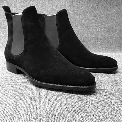 Designer Men Chelsea Boots Luxury Velvet Men's Ankle Boots High Quality Suede Leather Shoes for Men Dress Boots Botas de Hombre