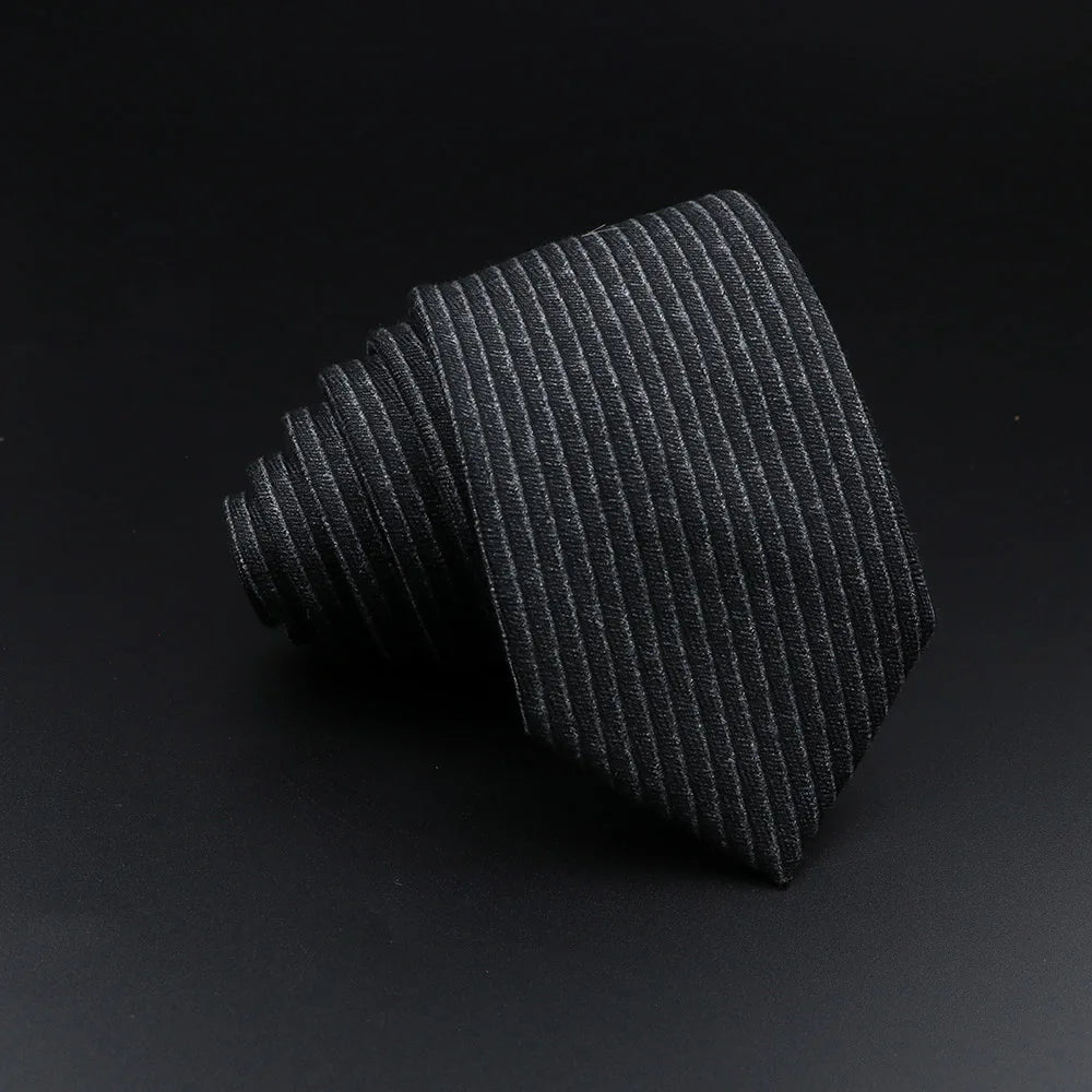 Men's Plaid Tie Cotton Black Grey Red Necktie Handmade Wool Narrow Collar Ties Wedding Business Party Suit Shirt Gift Accessory