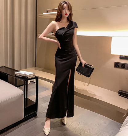 Spring Women Red Evening Party Dresses Short Sleeve V Neck Fit And Flare Long Maxi Summer Dress Lady Prom Gown Robe Longue Femme