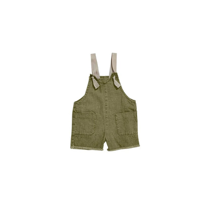 AP 2025 SS washed green denim Fringe collection boys girls fashion cotton jeans dress shirt skirt family clothing
