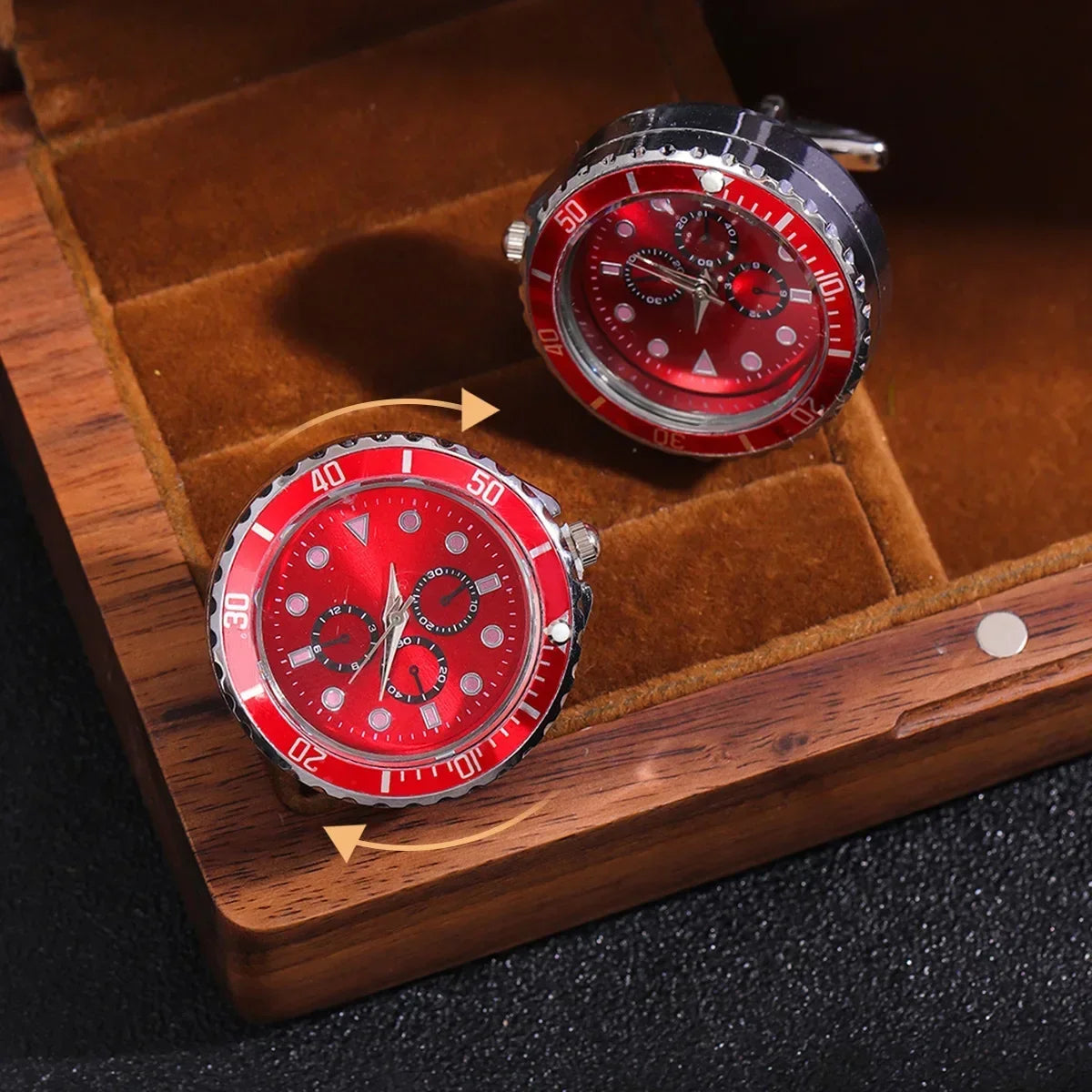 Clock Cufflinks Light Luxury Personalized Art Men's Women's French Suit Shirts Rotatable  Wedding Anniversary Holiday Gifts