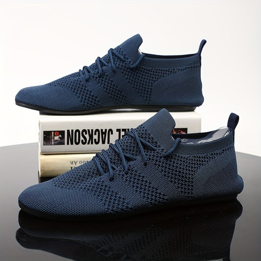 ComfyWalk Men's Shoes - Breathable, Non-Slip, Soft Sole Walking Shoes for Outdoor Activities with Durable Rubber Sole and Solid Color Woven Upper