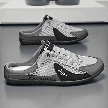 Zhenyuezu Fashion Men's Shoes Men's Trendy Versatile One Step Sports Sandals - Breathable Mesh Lightweight Wear Resistant Half Slippers - Spring And Summer Home Vacation Beach Casual Shoes