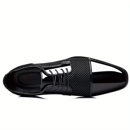 Men'S Dress Shoes Classic Lace-up Formal Oxfords Modern Tuxedo Business Casual Scale Pattern Comfort Formal Shoes For Men