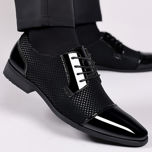 Men'S Dress Shoes Classic Lace-up Formal Oxfords Modern Tuxedo Business Casual Scale Pattern Comfort Formal Shoes For Men