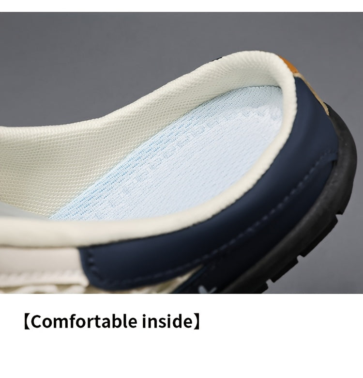 Zhenyuezu Fashion Men's Shoes Men's Trendy Versatile One Step Sports Sandals - Breathable Mesh Lightweight Wear Resistant Half Slippers - Spring And Summer Home Vacation Beach Casual Shoes