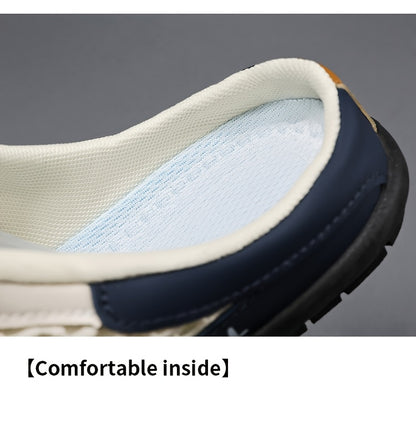 Zhenyuezu Fashion Men's Shoes Men's Trendy Versatile One Step Sports Sandals - Breathable Mesh Lightweight Wear Resistant Half Slippers - Spring And Summer Home Vacation Beach Casual Shoes