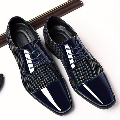 Men'S Dress Shoes Classic Lace-up Formal Oxfords Modern Tuxedo Business Casual Scale Pattern Comfort Formal Shoes For Men